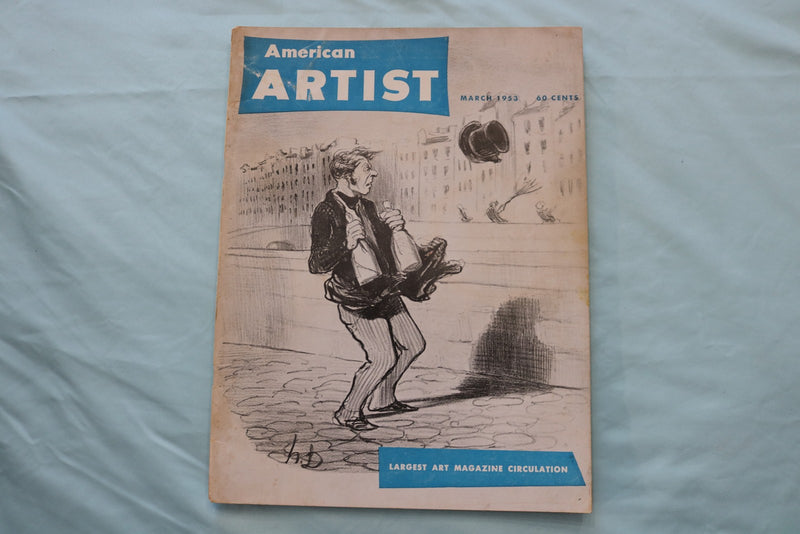 1953 MARCH AMERICAN ARTIST MAGAZINE - A GREAT ILLUSTRATION COVER - E 26586