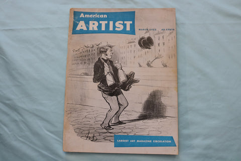 1953 MARCH AMERICAN ARTIST MAGAZINE - A GREAT ILLUSTRATION COVER - E 26586