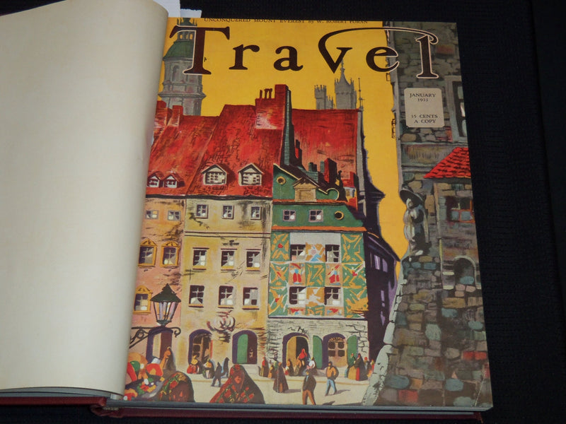 1933 JANUARY-DECEMBER TRAVEL MAGAZINE BOUND VOLUME - GREAT COVERS - KD 2131