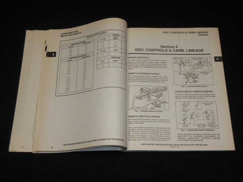 1989 BRIGGS & STRATTON SERVICE REPAIR MANUAL- SINGLE CYLINDER 4-CYCLE - KD 4851G