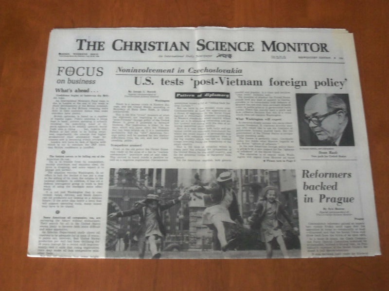 1968 JULY 20-22 THE CHRISTIAN SCIENCE MONITOR -US TESTS FOREIGN POLICY - NP 4661