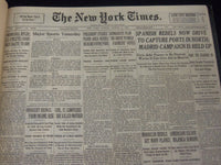 1936 AUGUST 2 NEW YORK TIMES SPANISH REBELS NOW DRIVE TO CAPTURE PORTS - NT 7213