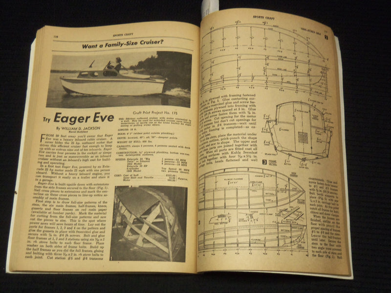 1953 SPORTS CRAFT MAGAZINE - VOLUME 1 - GOLF CART PLANS - DUCK BOAT - K 1010