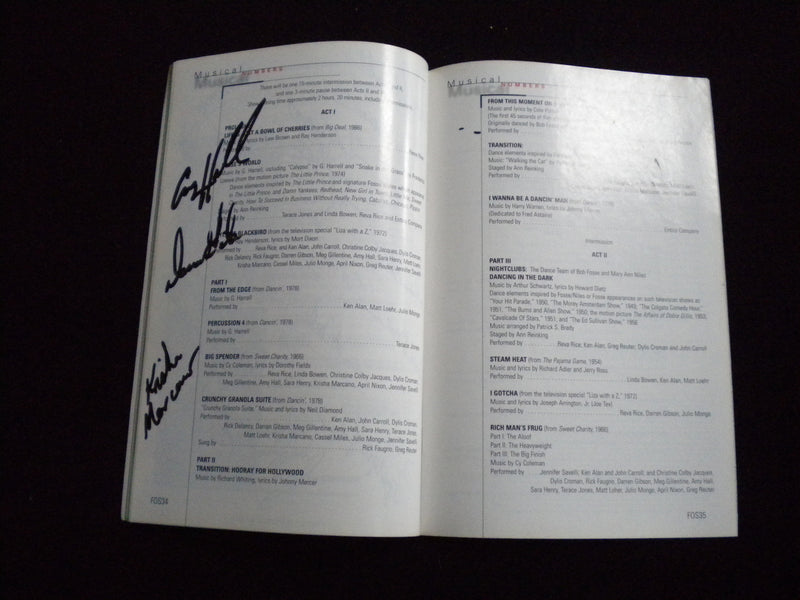 2000 FOSSE PROGRAM - 20 SIGNATURES - BROADWAY IN BOSTON - J 8294
