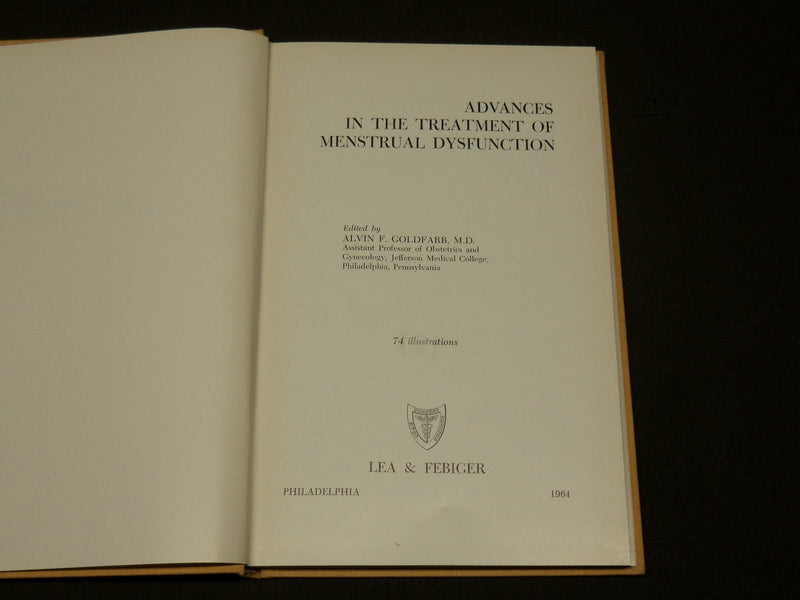 1964 ADVANCES IN THE TREATMENT OF MENSTRUAL DYSFUNCTION BOOK - KD 6108