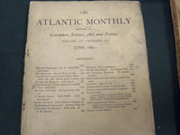 1885 THE ATLANTIC MONTHLY MAGAZINE LOT 8 ISSUES - STORIES & ARTICLES - WR 318