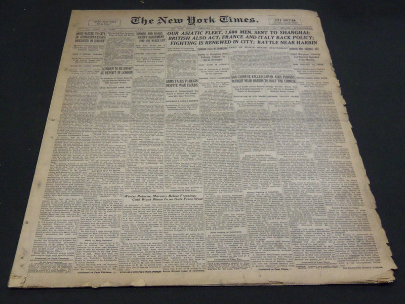 1932 FEBRUARY 1 NEW YORK TIMES - 500 CHINESE KILLED NEAR HARBIN - NT 4824