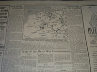 1940 MAY 20 NEW YORK TIMES - FIERCE BATTLE OF TANKS RAGES ST. QUENTIN - NP 3611