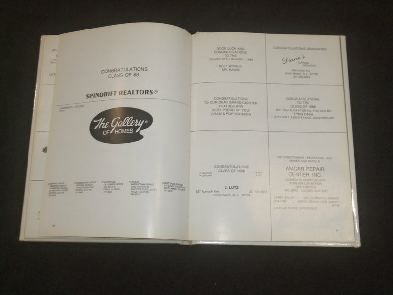1988 MEMORIAL SCHOOL YEARBOOK - UNION BEACH, NEW JERSEY - YB 2217