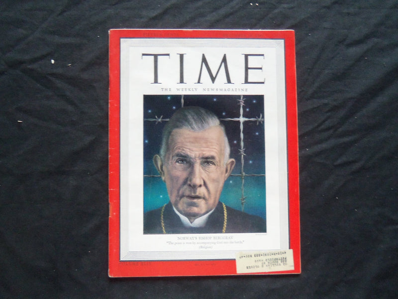 1944 DECEMBER 25 TIME MAGAZINE - NORWAY'S BISHOP BERGGRAV - T 948