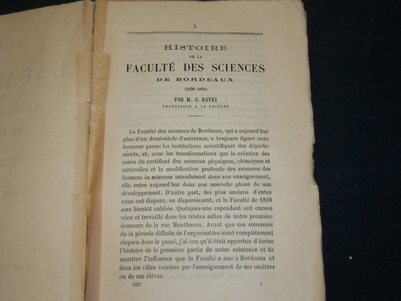 1887-1899 ACTES DE L'ACADEMIE DE BORDEAUX FRENCH MAGAZINE LOT OF 6 - WR 262