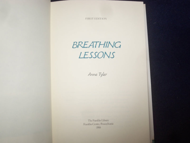 1988 BREATHING LESSONS HARDCOVER BOOK BY ANNE TYLER-SIGNED 1ST EDITION - KD 8987