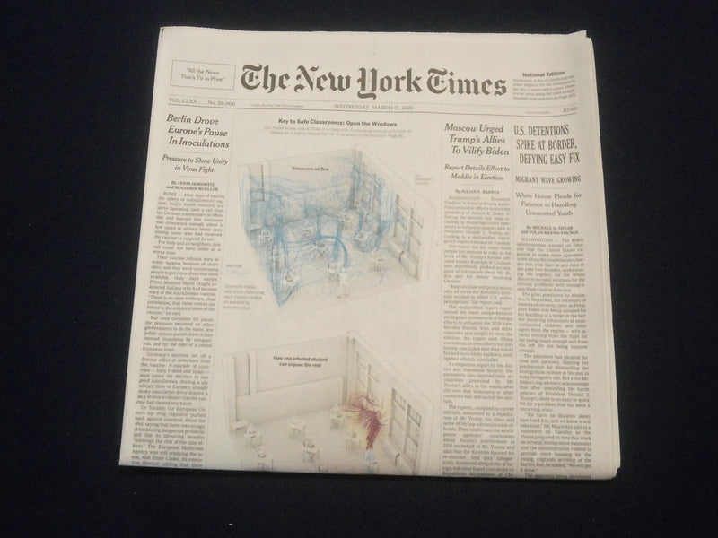 2021 MARCH 17 NEW YORK TIMES - U.S. DETENSIONS SPIKE AT BORDER, DEFYING EASY FIX