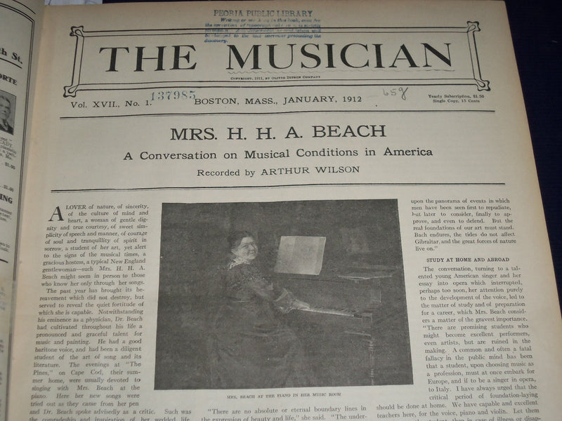 1912 THE MUSICIAN BOUND VOLUME NO. 17 PART 1 - GREAT PHOTOS & ADS - KD 2287