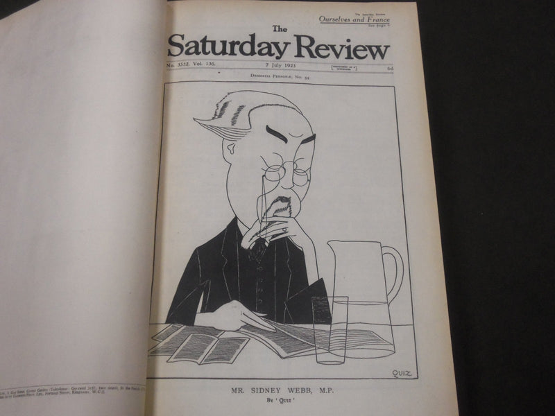 1923 SATURDAY REVIEW 2 BOUND VOLUMES - COMPLETE YR- PUBLISHED IN LONDON - R 1127