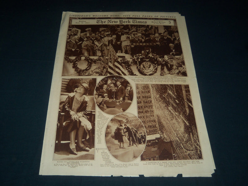 1927 JUNE 19 NEW YORK TIMES PICTURE SECTION - LINDBERGH WELCOME HOME - NT 7394