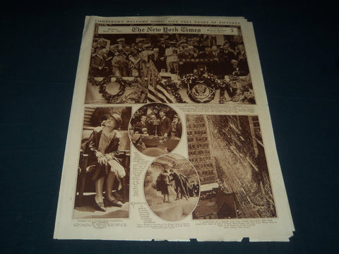1927 JUNE 19 NEW YORK TIMES PICTURE SECTION - LINDBERGH WELCOME HOME - NT 7394