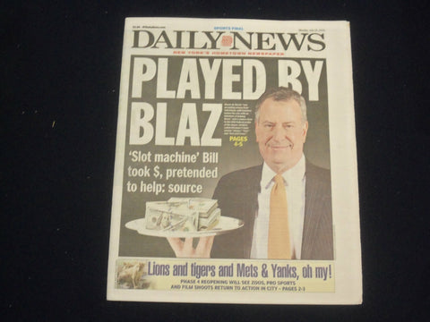 2020 JULY 20 NEW YORK DAILY NEWS NEWSPAPER - MAYOR DE BLASIO ACCEPTED MONEY