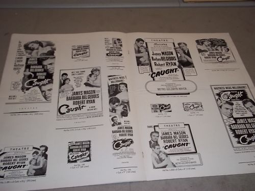 1949 CAUGHT MOVIE PRESS BOOK STARRING JAMES MASON & BARBARA BEL GEDDES - P 108