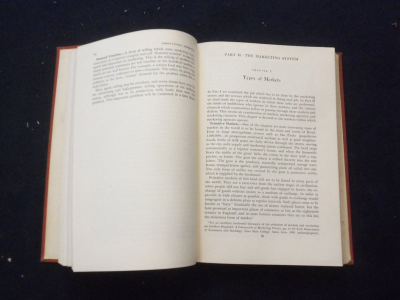 1951 AGRICULTURAL MARKETING HARDCOVER BOOK BY FREDERICK THOMSEN - KD 8244