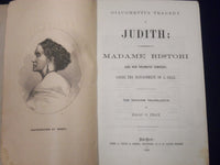 1866 GIACOMETTI'S TRAGEDY OF JUDITH REPRESENTED BY MADAME RISTORI BOOK - J 1887