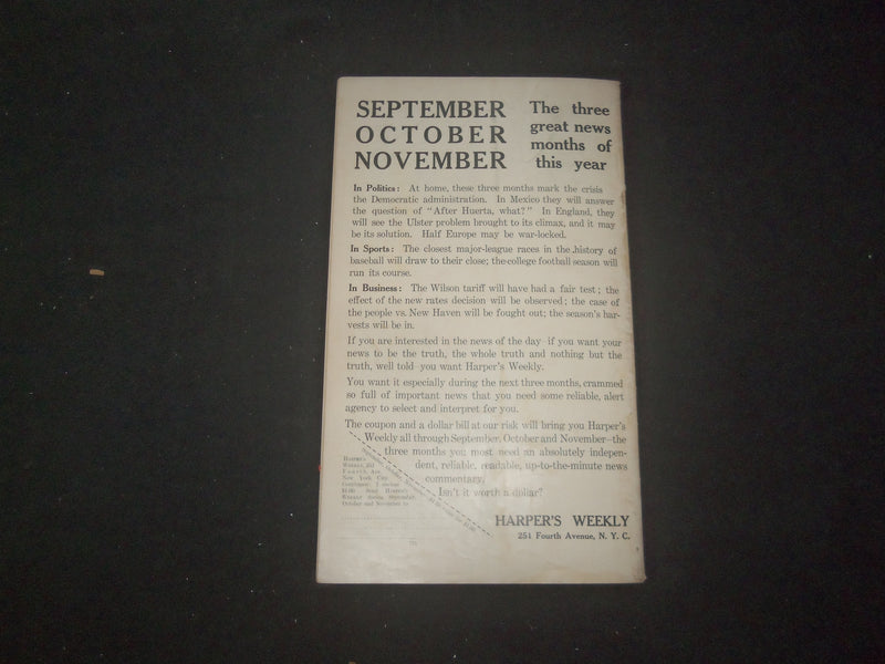 1914 AUGUST 15 HARPER'S WEEKLY MAGAZINE - CLARLATANS OF CHARITY - SP 1520B