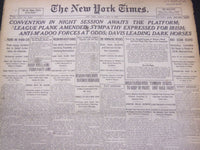 1920 JUL 2 NEW YORK TIMES - CONVENTION IN NIGHT SESSION AWAITS PLATFORM- NT 5329