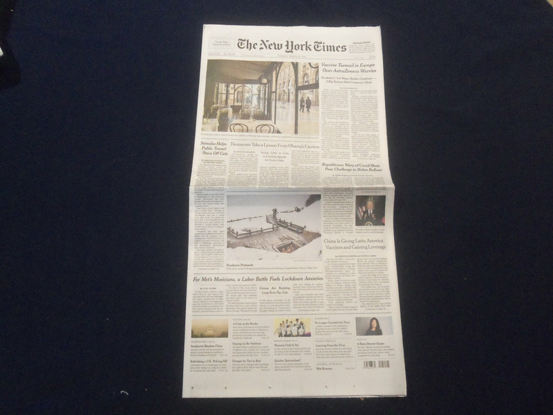 2021 MARCH 16 NEW YORK TIMES- VACCINE TURMOIL IN EUROPE OVER ASTRAZENECA WORRIES