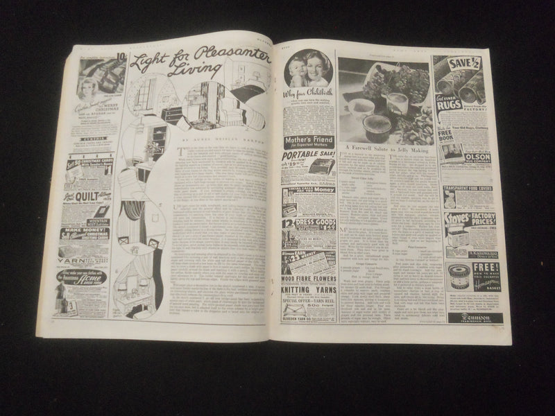 1938 OCTOBER HOME ARTS NEEDLECRAFT MAGAZINE-LIGHT FOR PLEASENTER LIVING- SP 886J