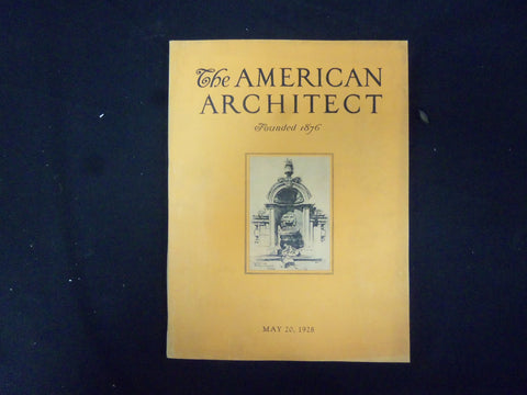 1928 MAY 20 THE AMERICAN ARCHITECT MAGAZINE - GREAT PHOTOS & ADS - ST 2959