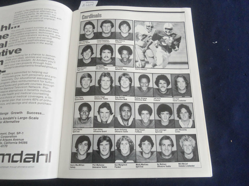 1980 NOV 8 FOOTBALL PROGRAM -STANFORD UNIV VS USC -JOHN ELWAY-M. ALLEN- SP 1214C