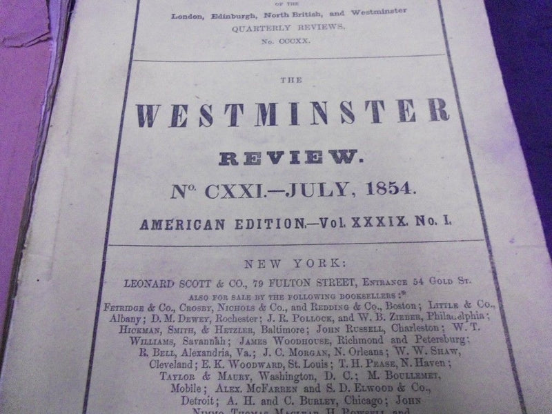 1854-1856 EDINBURGH WESTMINSTER LONDON BLACKWOOD MAGAZINE LOT OF 4 - O 1916