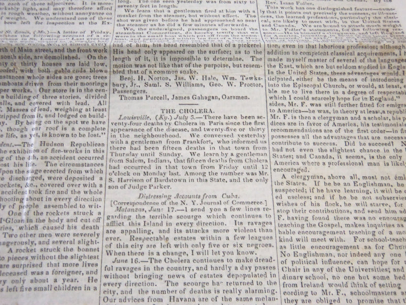 1827-1839 NATIONAL GAZETTE & LITERARY REGISTER NEWSPAPER LOT OF 5 - NP 2332
