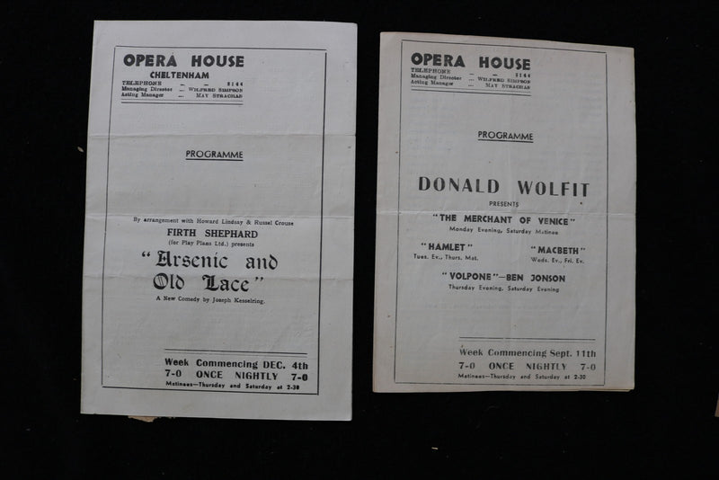 1940'S OPERA HOUSE PROGRAMME - LOT OF 8 - CHELTENHAM - K 2812