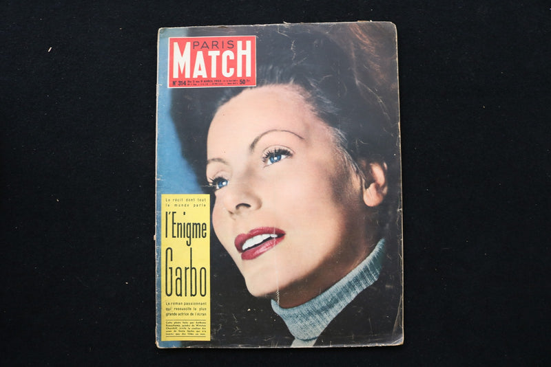 1955 APRIL 9 PARIS MATCH MAGAZINE - GRETA GARBO COVER - E 25331