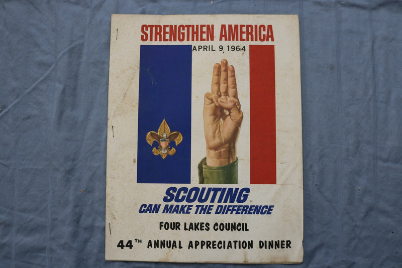1964 APR 9 STRENGTHEN AMERICA FOUR LAKES COUNCIL DINNER PROGRAMS-LOT OF 3-K 3217