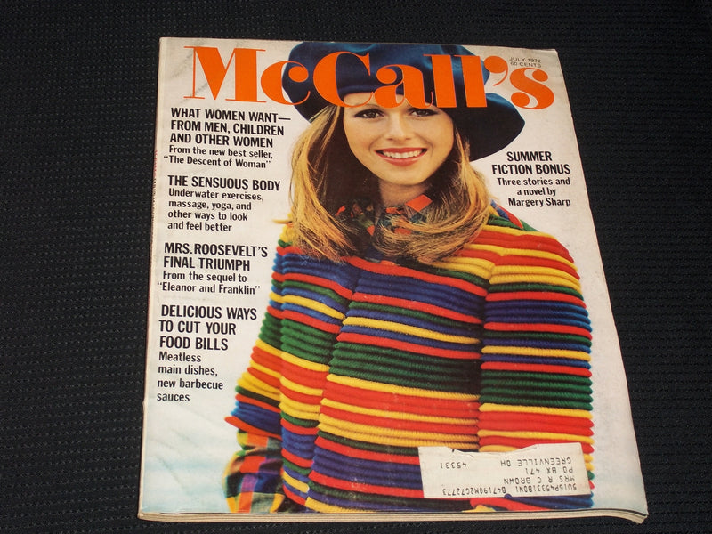 1972 JULY MCCALL'S MAGAZINE - NICE FASHION FRONT COVER - E 2185