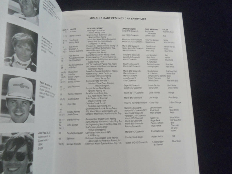 1984 AUG 31-SEP 2 ESCORT RADAR WARNING 200 RACING PROGRAM - MID-OHIO - SP 3898G