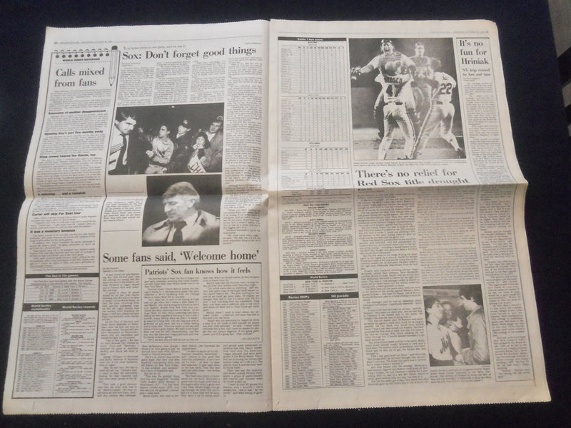 1986 OCT 26 THE BOSTON GLOBE NEWSPAPER - NEW YORK METS WIN WORLD SERIES- NP 6095