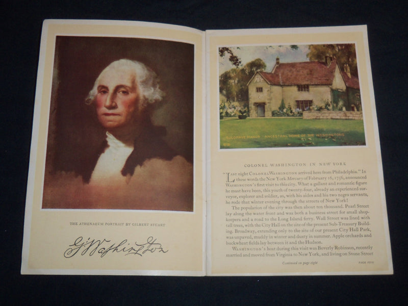1932 GEORGE WASHINGTON BICENTENNIAL BOOK - CITY OF NEW YORK COMMISSION - J 8508