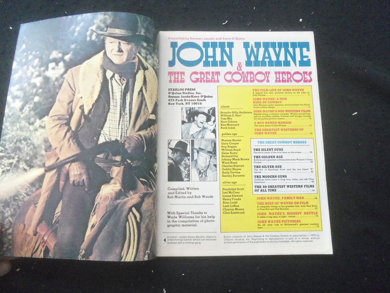 1979 JOHN WAYNE & THE GREAT COWBOY HEROES MAGAZINE - LIFE AND FILMS - SP 961T