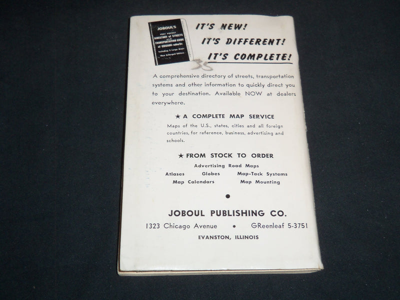 1951 JOBOUL'S CHICAGO STREET GUIDE - MAP - HANDY POCKET SIZE - J 8521