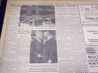 1934 AUG 7 NEW YORK TIMES - 65 MILES OF TORCHES LIGHT ROUTE HINDENBURG - NT 1603