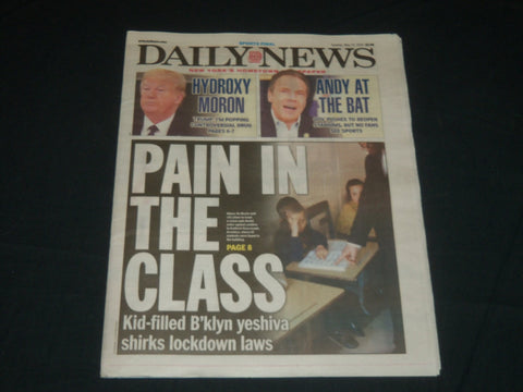 2020 MAY 19 NEW YORK DAILY NEWS NEWSPAPER - PAIN IN THE CLASS - HYDROXY MORON