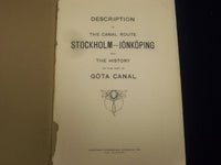 1913 CAPT. CLAUSEN'S GUIDE TO THE CANAL ROUTE STOCKHOLM JONKOPING GUIDE - J 1896