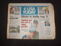 1998 JULY 30 USA TODAY NEWSPAPER - CLINTON TO TESTIFY AUGUST 17 - NP 7942