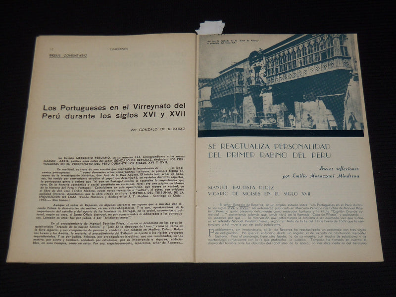 1968 DECEMBER CUADERINOS PERUANO - ISRAELIES MAGAZINE - SPANISH - J 9813