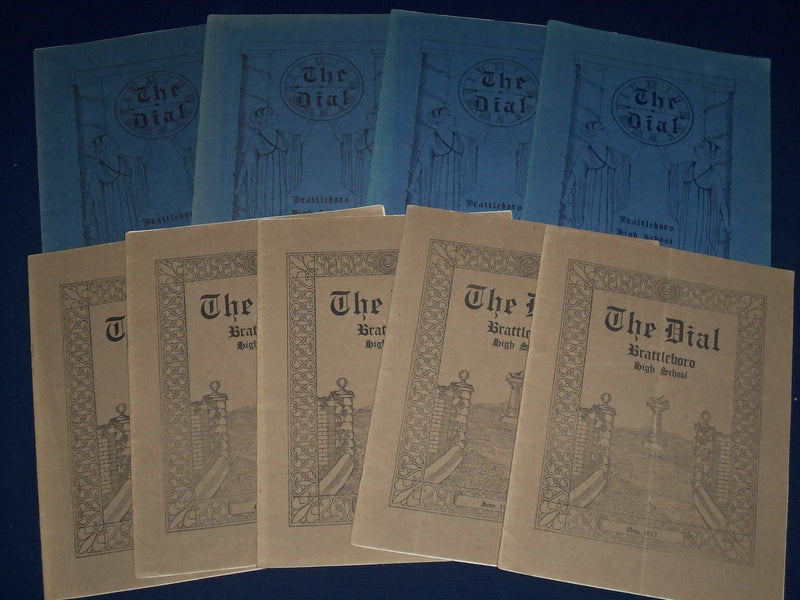 1913-1914 THE DIAL BRATTLEBORO HIGH SCHOOL MAGAZINE LOT OF 9 - INFO. - O 2339