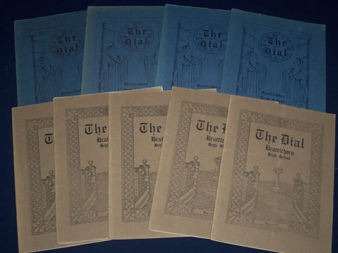 1913-1914 THE DIAL BRATTLEBORO HIGH SCHOOL MAGAZINE LOT OF 9 - INFO. - O 2339