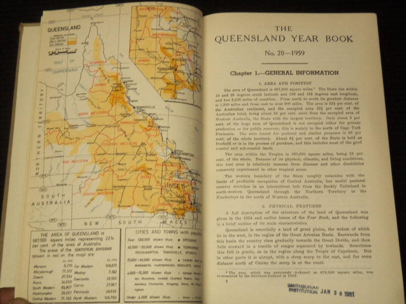 1950-1959 QUEENSLAND YEAR BOOK LOT OF 10 - GOV. STATISTICIAN BRISBANE - KD 1C